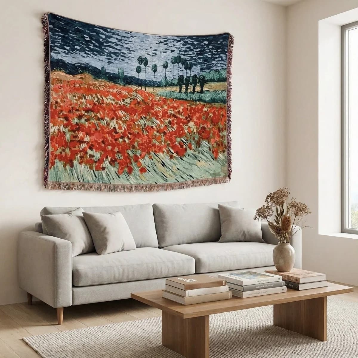 Selimut Tapestry Gaya Van Gogh untuk Sofa & Hiasan Dinding