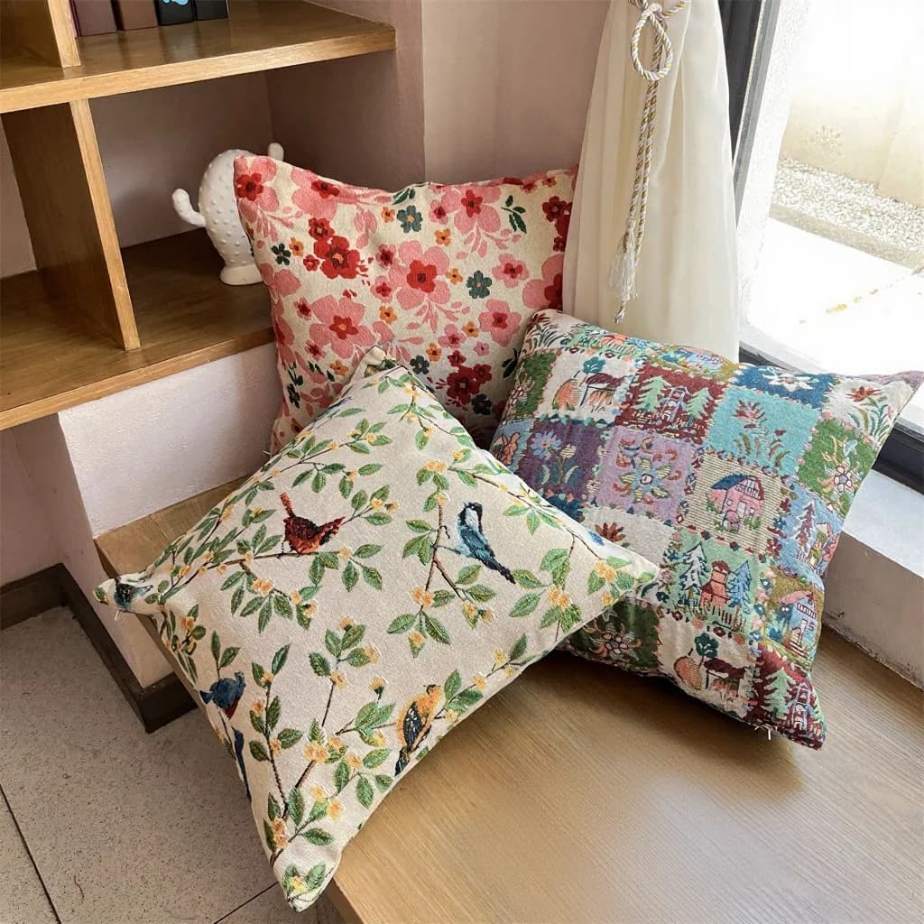 Sarung Kusyen Jacquard Gaya Desa Amerika untuk Sofa