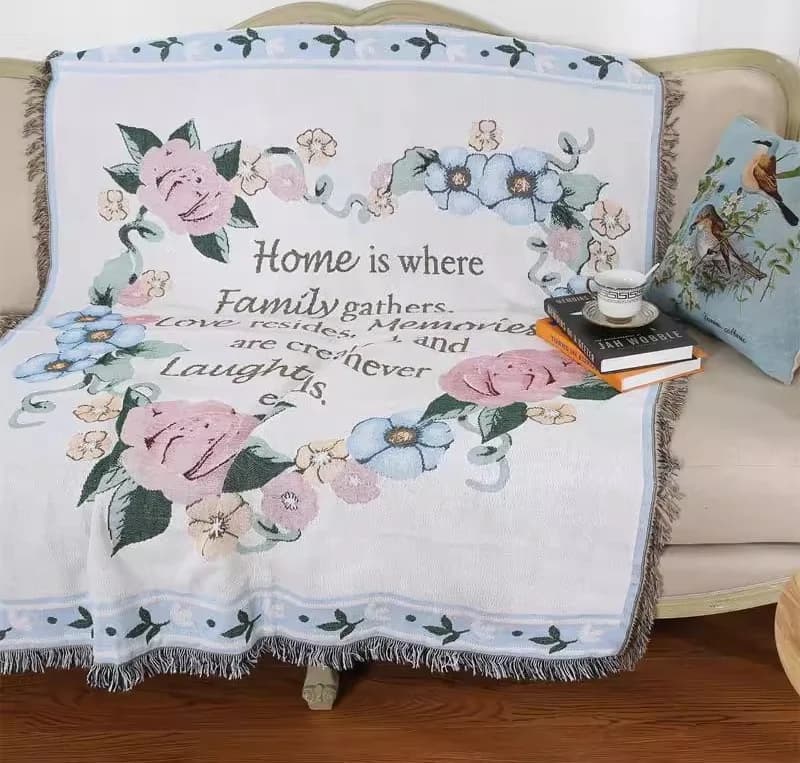 Selimut Lemparan Tenunan Campuran Kapas untuk Sofa & Dinding 130x160cm
