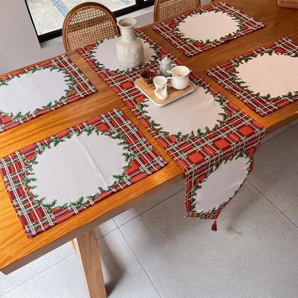 Set Pelari Meja dan Alas Makan Krismas Gaya Nordik