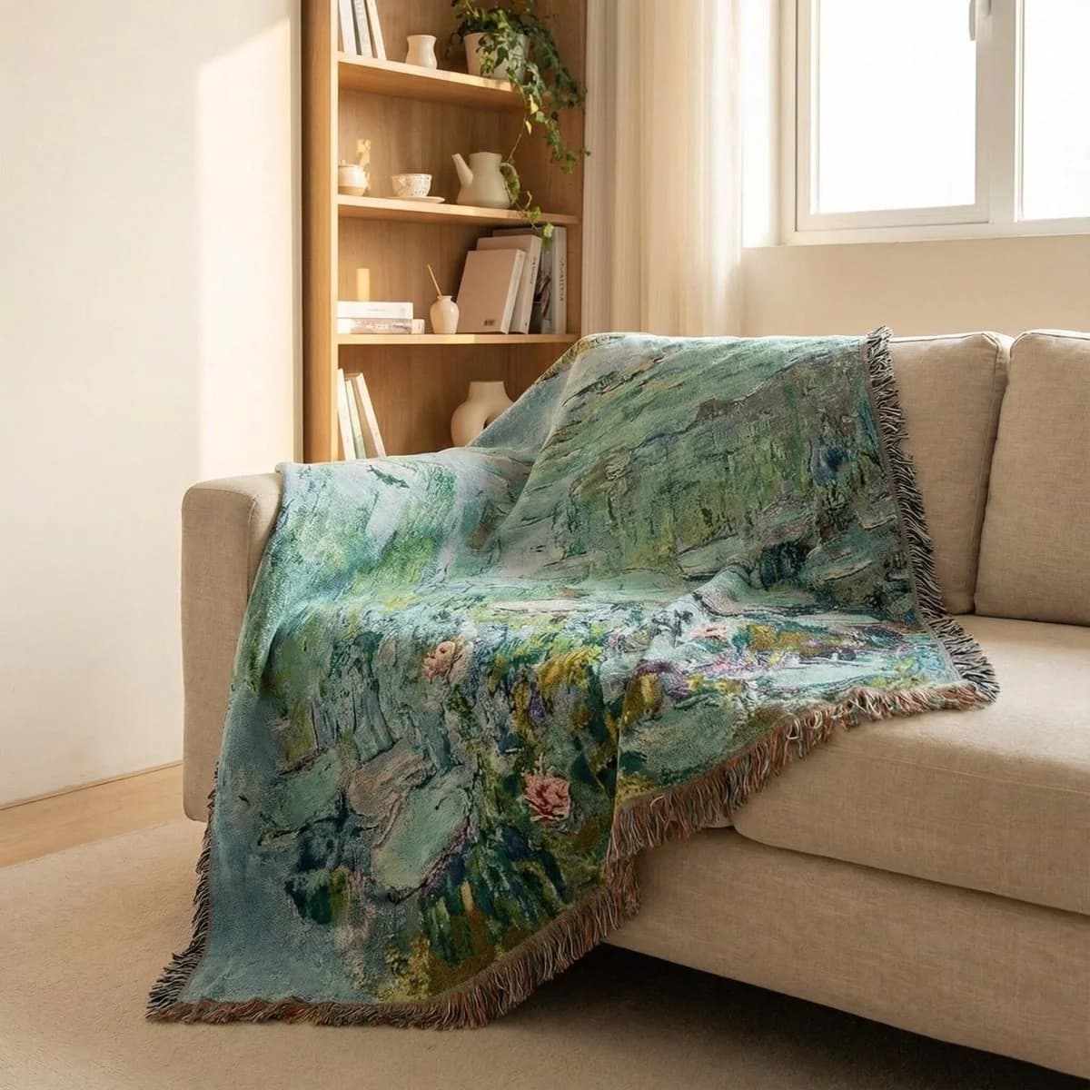 Selimut Lemparan Tapestri Seni Impresionis untuk Sofa & Dinding