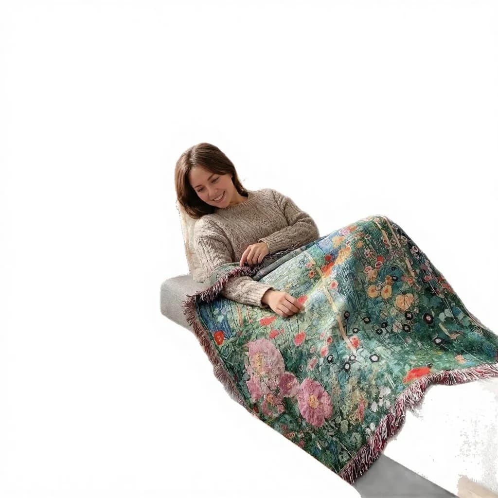 Selimut Tapestry Taman Rahsia Klimt untuk Sofa Hiasan Dinding