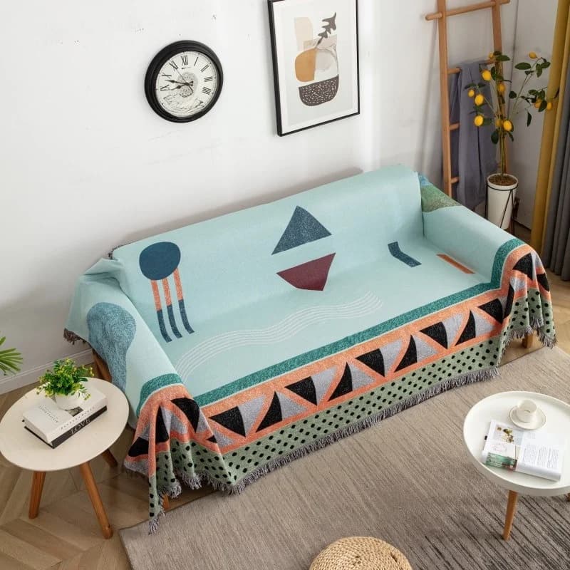 Selimut Sofa Corak Geometri untuk Perlindungan