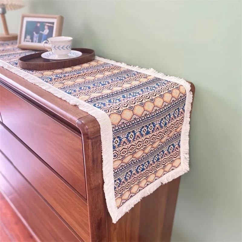 Pelari Meja Gaya Maghribi Corak Abstrak Geometri