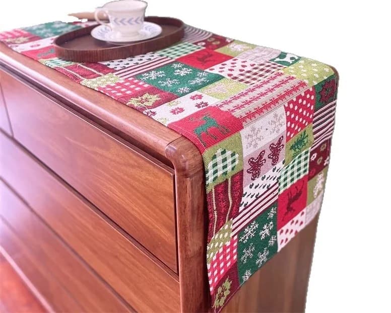 Pelari Meja Kapas Linen Krismas Hiasan Hari Raya untuk Ruang Makan
