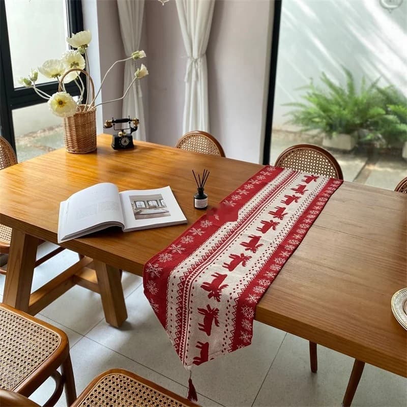 Pelari Meja Krismas Hiasan Perayaan untuk Meja Makan dan Kabinet
