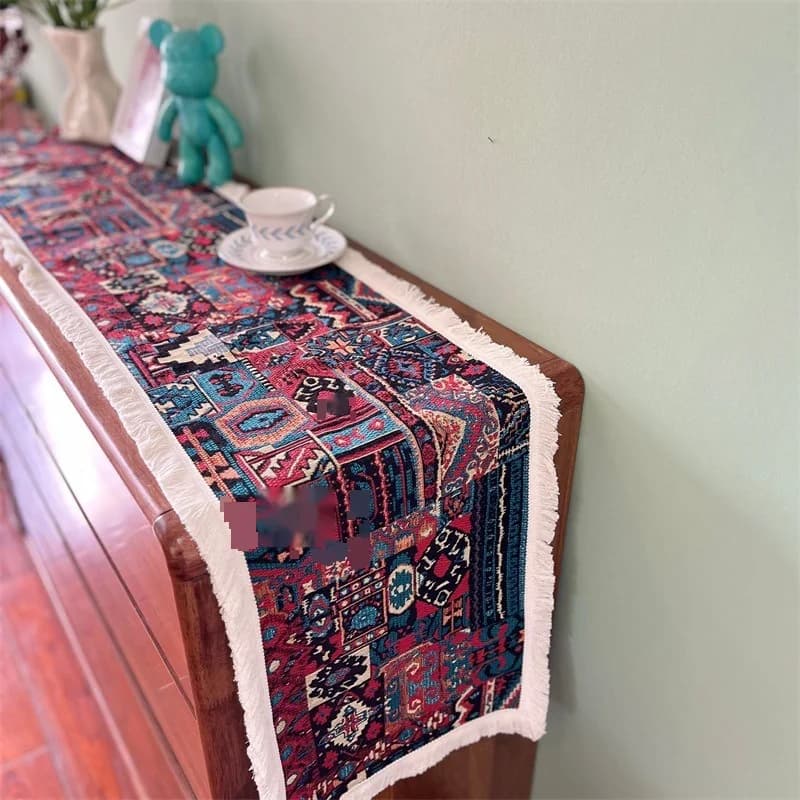 Pelari Meja Campuran Kapas Bohemian untuk Hiasan Ruang Tamu