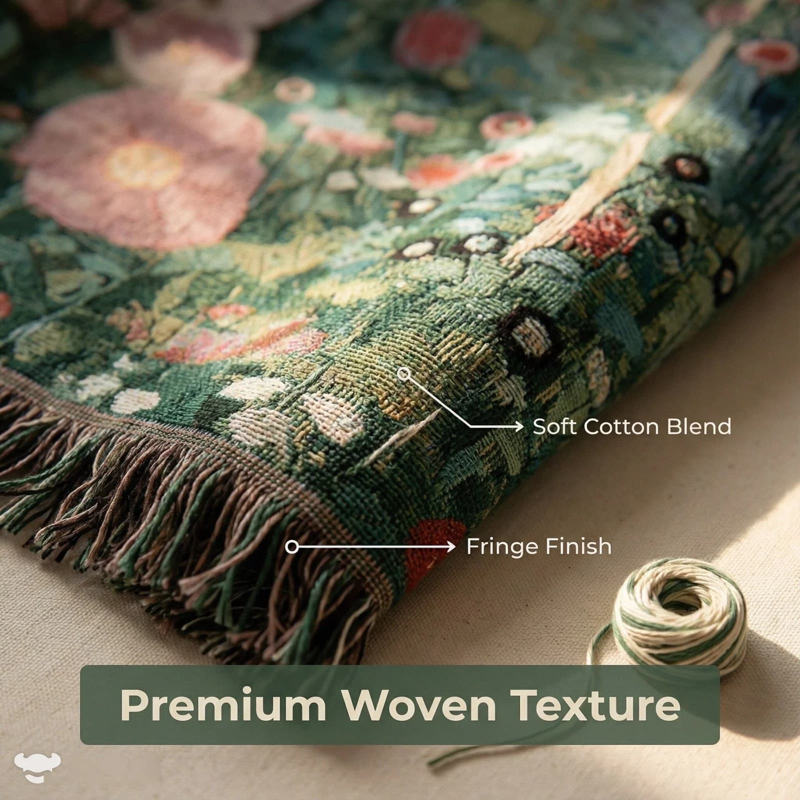 Selimut Tapestry Taman Rahsia Klimt untuk Sofa Hiasan Dinding