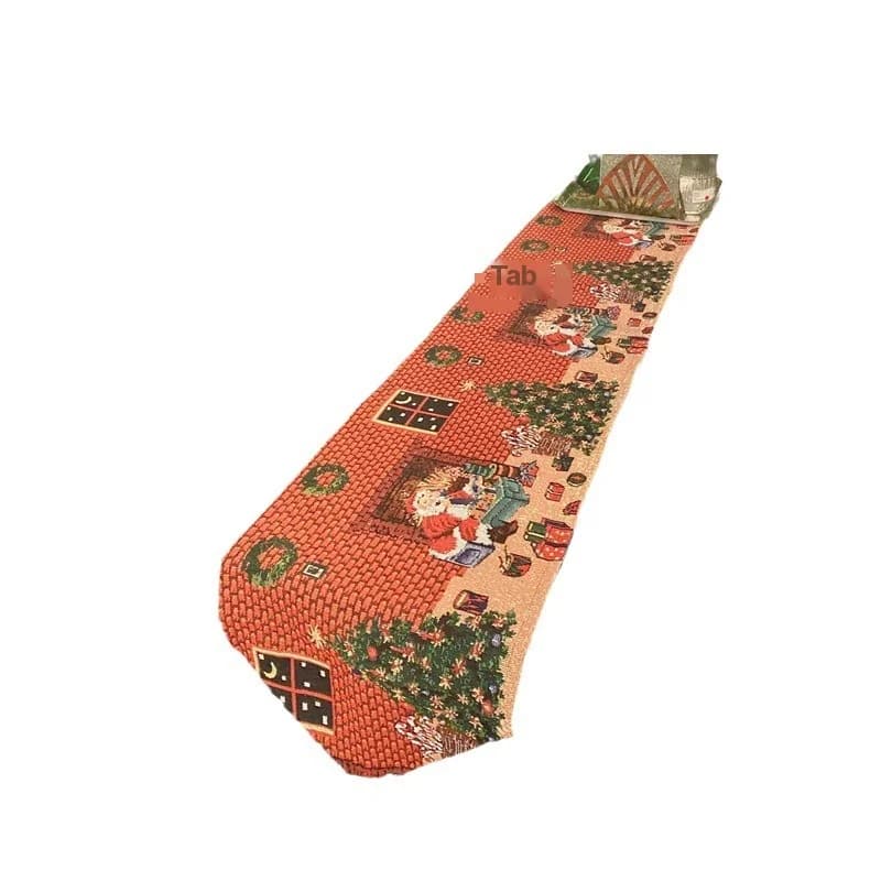 Pelari Meja Krismas Tenunan Jacquard Hiasan Perayaan