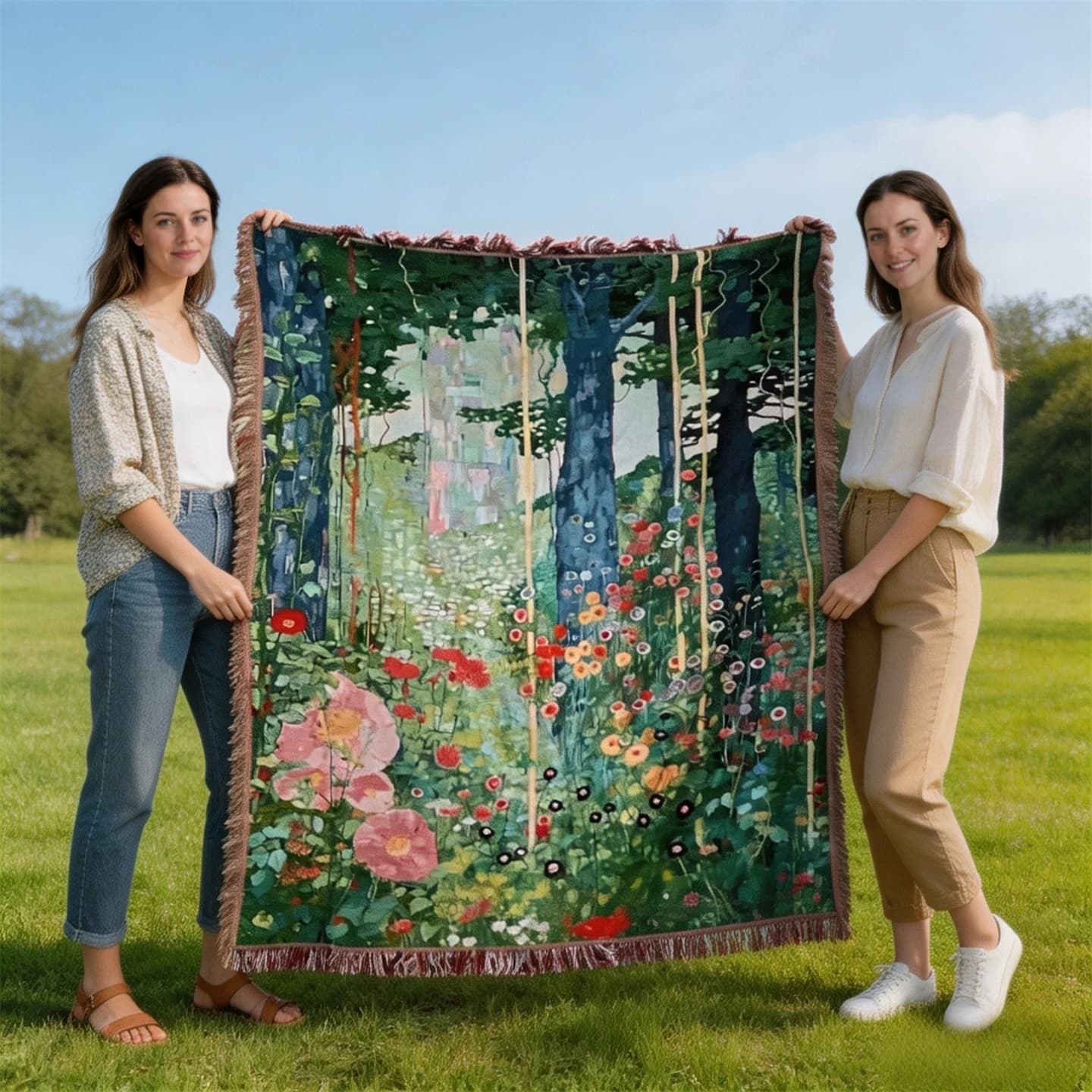 Selimut Lemparan Campuran Kapas dengan Rumbai untuk Sofa dan Katil, 130x160cm