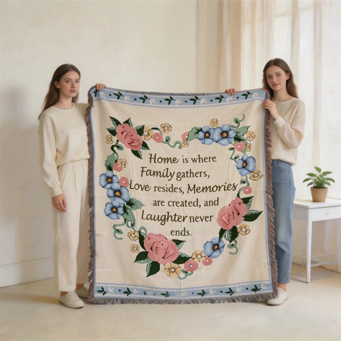 Selimut Lemparan Tenunan Campuran Kapas untuk Sofa & Dinding 130x160cm