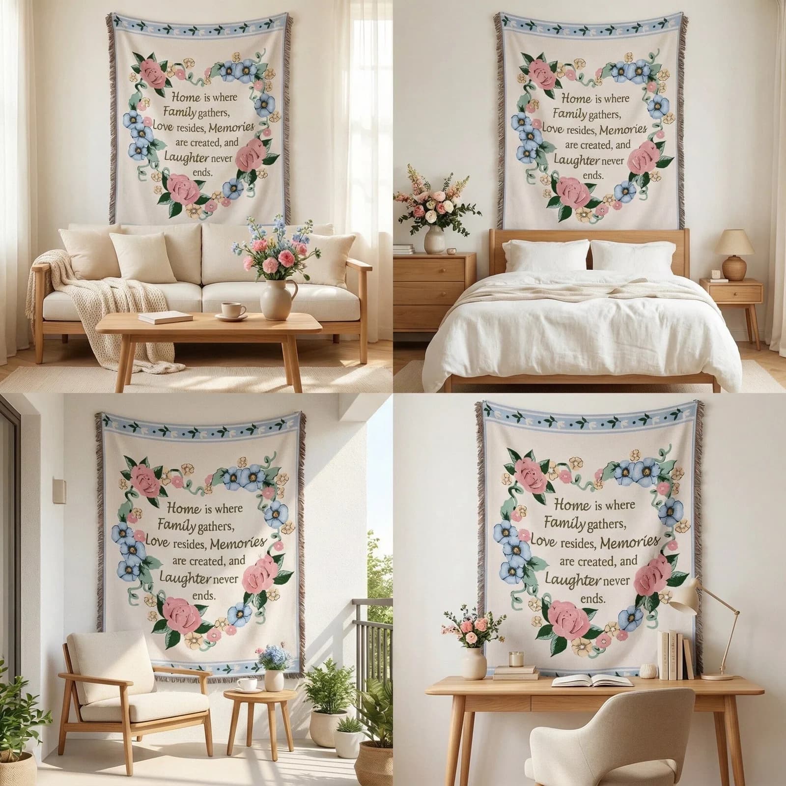Selimut Lemparan Tenunan Campuran Kapas untuk Sofa & Dinding 130x160cm