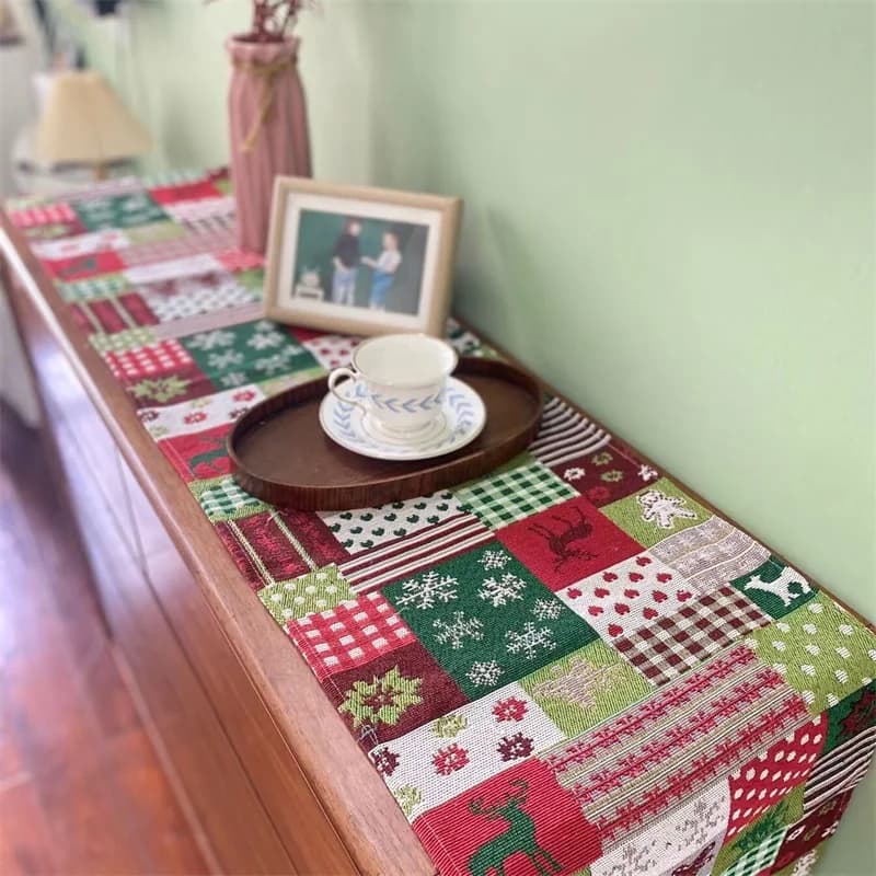 Pelari Meja Krismas Hiasan Perayaan untuk Meja Makan dan Kabinet