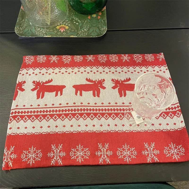 Pelapik Meja Jacquard Rusa Nordic Hiasan Perayaan